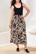 Tribal Ladies Black Sleeveless Twofer Dress