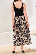 Tribal Ladies Black Sleeveless Twofer Dress