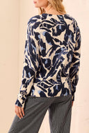 Tribal Ladies Blue Fog Crew Neck Sweater