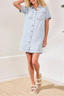 Tribal Ladies Bondi Beach Denim Shirt Dress w/Pockets