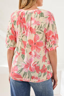 Tribal Ladies Canvas Elbow Sleeve Henley Top