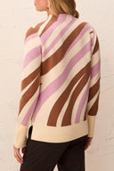 Tribal Ladies Chantily Mock Neck Jaquard Sweater w/Slits