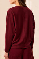 Tribal Ladies Cherry Lacquer Dolman V-Neck LS Top