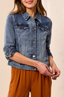 Tribal Ladies Classic Denim Dark Vintage Jacket w/Pockets