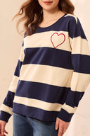 Tribal Ladies Crew Neck Jet Blue Sweater