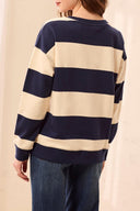 Tribal Ladies Crew Neck Jet Blue Sweater