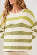 Tribal Ladies Crewneck Drop Shoulder Kiwizest 3/4 Sweater