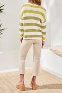 Tribal Ladies Crewneck Drop Shoulder Kiwizest 3/4 Sweater
