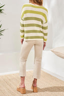 Tribal Ladies Crewneck Drop Shoulder Kiwizest 3/4 Sweater