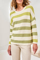 Tribal Ladies Crewneck Drop Shoulder Kiwizest 3/4 Sweater