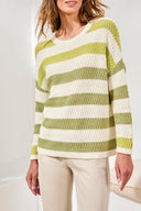 Tribal Ladies Crewneck Drop Shoulder Kiwizest 3/4 Sweater