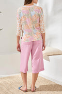 Tribal Ladies Daffodil 3/4 Sleeve Crewneck Top