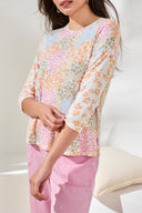 Tribal Ladies Daffodil 3/4 Sleeve Crewneck Top