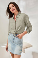 Tribal Ladies Dark Cactus Flowy Overshirt