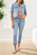 Tribal Ladies Elbow Sleeve Desert Sky Denim Jacket