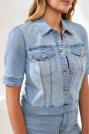 Tribal Ladies Elbow Sleeve Desert Sky Denim Jacket