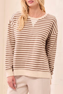 Tribal Ladies Fossil LS Crew Neck Top