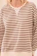 Tribal Ladies Fossil LS Crew Neck Top