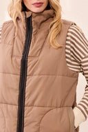 Tribal Ladies Fossil Zip Front Quilted Long Vest