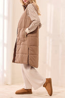 Tribal Ladies Fossil Zip Front Quilted Long Vest