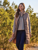 Tribal Ladies Fossil Zip Front Quilted Long Vest
