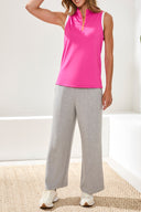 Tribal Ladies Freesia Sleeveless Zip Mock Neck Top