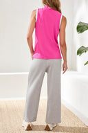 Tribal Ladies Freesia Sleeveless Zip Mock Neck Top