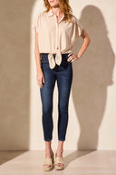 Tribal Ladies French Oak SS Top w/Buttons & Tie Front