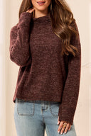 Tribal Ladies Funnel Neck Hickory LS Top