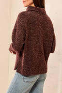 Tribal Ladies Funnel Neck Hickory LS Top