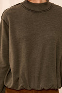 Tribal Ladies Garment Dye Cedar Green Bubble Sweatshirt