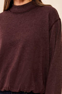 Tribal Ladies Garment Dye Saddle Brown Bubble Sweatshirt