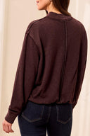 Tribal Ladies Garment Dye Saddle Brown Bubble Sweatshirt