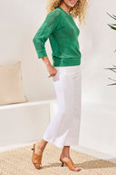 Tribal Ladies Grass 3/4 Sleeve Crew Neck Sweater