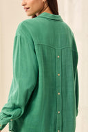 Tribal Ladies Grass LS Button Front Shirt w/Back Placket