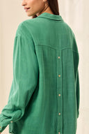 Tribal Ladies Grass LS Button Front Shirt w/Back Placket
