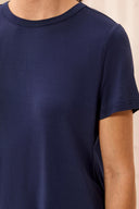 Tribal Ladies Jet Blue SS Crew Top