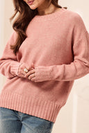 Tribal Ladies Macaron Crew Neck High Low Sweater