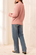 Tribal Ladies Macaron Crew Neck High Low Sweater