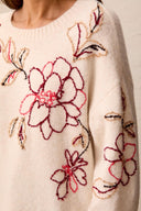 Tribal Ladies Moonstone Crew Neck Sweater w/Embroidery