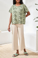 Tribal Ladies Moss S/S Crewneck Top