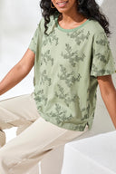 Tribal Ladies Moss S/S Crewneck Top