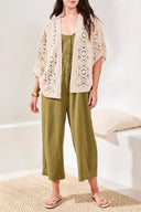 Tribal Ladies Natural Crochet Cardigan