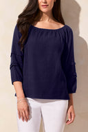 Tribal Ladies Nautical On And Off Shoulder Blouse w/Sleeve Detail