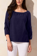 Tribal Ladies Nautical On And Off Shoulder Blouse w/Sleeve Detail