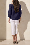 Tribal Ladies Nautical On And Off Shoulder Blouse w/Sleeve Detail