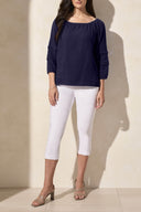 Tribal Ladies Nautical On And Off Shoulder Blouse w/Sleeve Detail