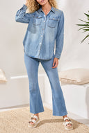 Tribal Ladies Oceanwash Classic Denim Short w/Rollup Sleeves