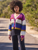 Tribal Ladies Puff Sleeve Cream Multi Sweater