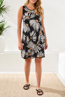 Tribal Ladies Reversible Black A-Line Dress w/Pockets